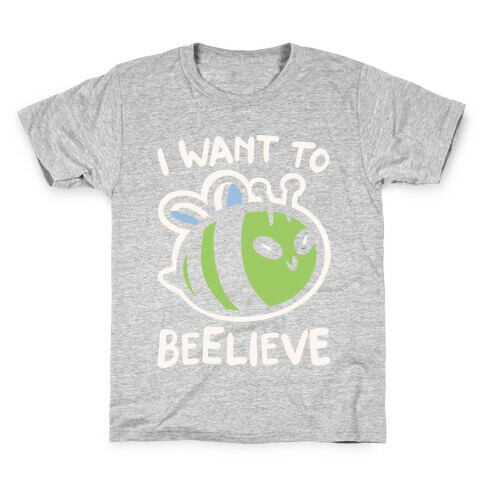 I Want To Beelieve White Print parody Kids T-Shirt