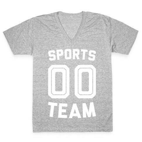 Sports 00 Team (White) V-Neck Tee Shirt