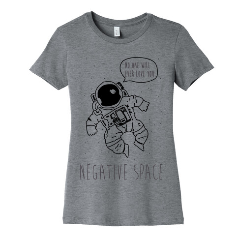 Negative Space Black Womens T-Shirt
