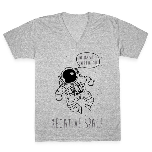 Negative Space Black V-Neck Tee Shirt