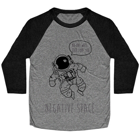 Negative Space Black Baseball Tee