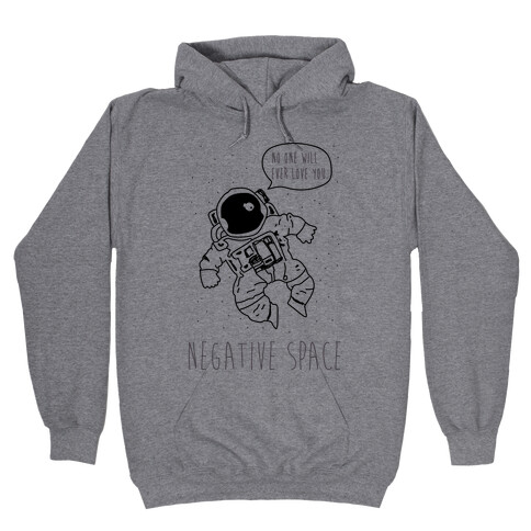 Negative Space Black Hooded Sweatshirt