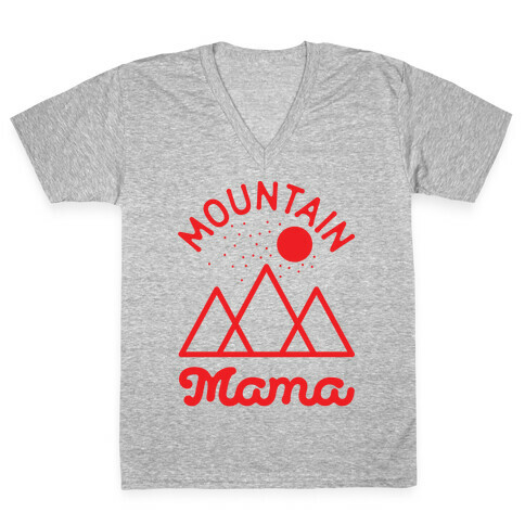 Mountain Mama Red V-Neck Tee Shirt