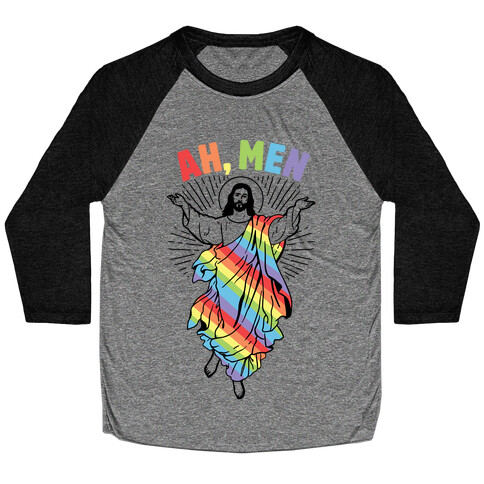 AH, Men Gay Jesus (CmYK) Baseball Tee