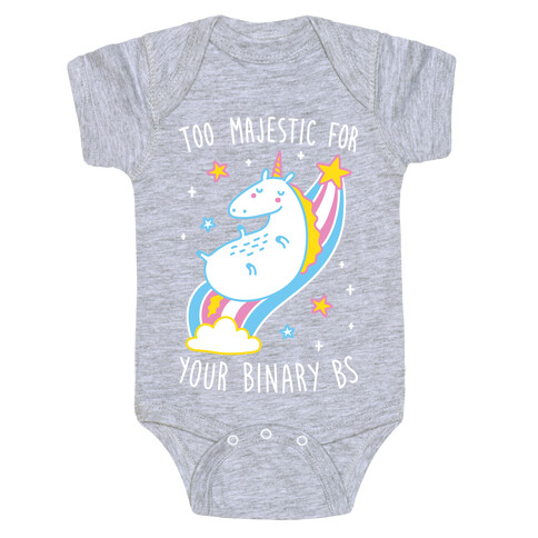 Too Majestic For Your Binary BS (White) Baby One-Piece