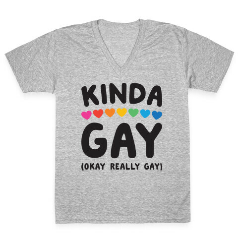 Kinda Gay (Okay Really Gay) V-Neck Tee Shirt