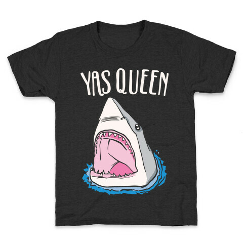 Yas Queen Shark White Print Kids T-Shirt
