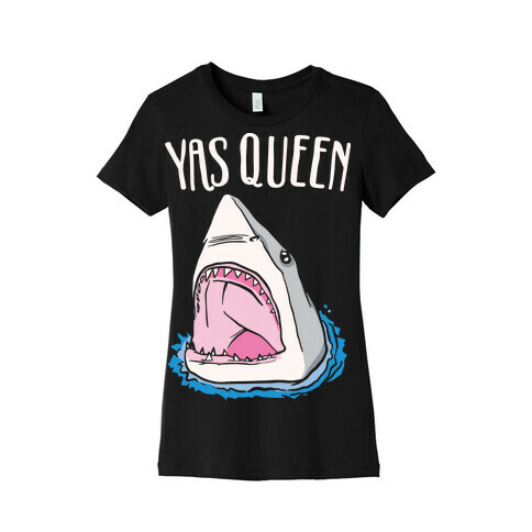 Yas Queen Shark White Print Womens T-Shirt