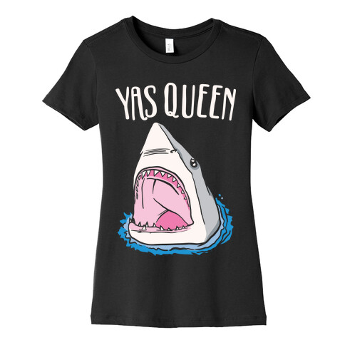 Yas Queen Shark White Print Womens T-Shirt