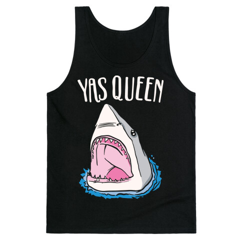 Yas Queen Shark White Print Tank Top