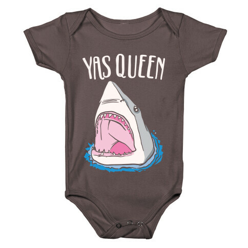 Yas Queen Shark White Print Baby One-Piece
