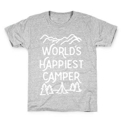 World's Happiest Camper White Print Kids T-Shirt