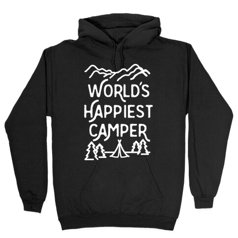 World's Happiest Camper White Print Hooded Sweatshirt