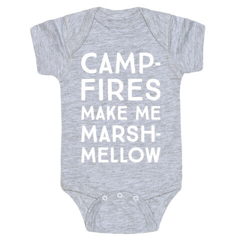 Campfires Make Me Marshmellow White Print Baby One-Piece