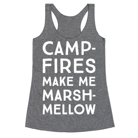 Campfires Make Me Marshmellow White Print Racerback Tank Top