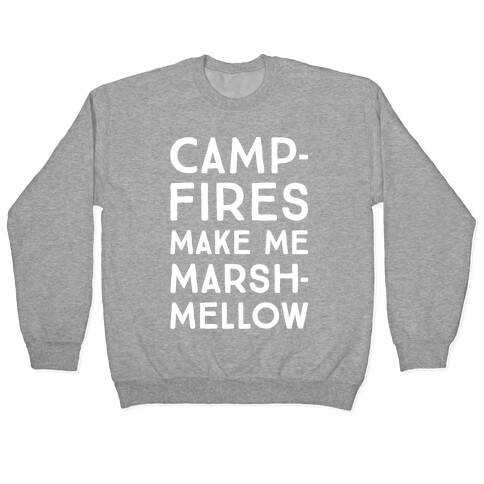 Campfires Make Me Marshmellow White Print Pullover