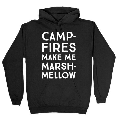 Campfires Make Me Marshmellow White Print Hooded Sweatshirt