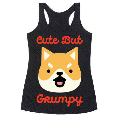 Cute but Grumpy Shiba Inu Racerback Tank Top