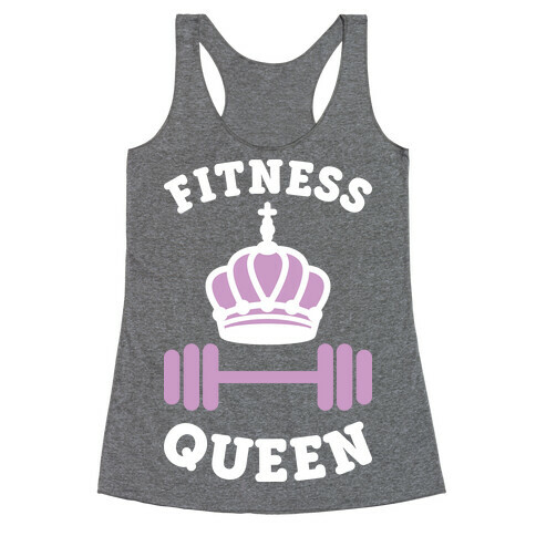 Fitness Queen (White) Racerback Tank Top