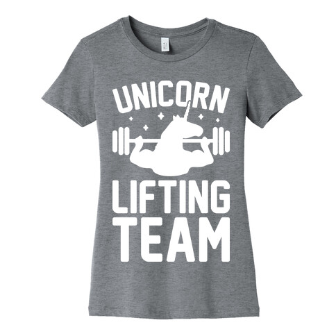 Unicorn Lifting Team (White) Womens T-Shirt