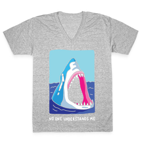 No One Understands Me Shark V-Neck Tee Shirt