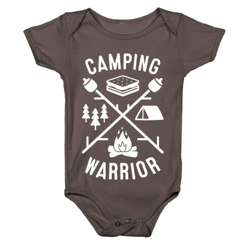Camping Warrior (White) Baby One-Piece