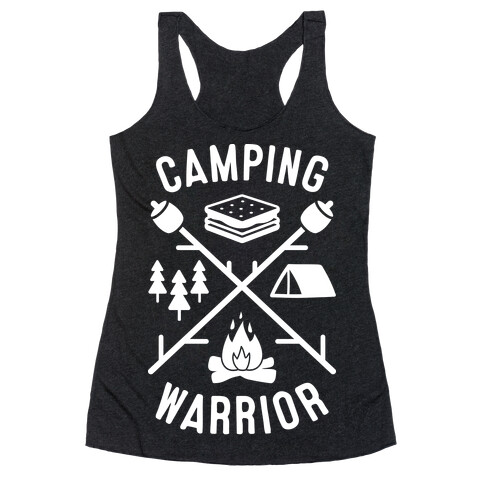 Camping Warrior (White) Racerback Tank Top