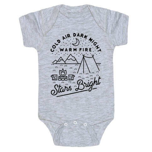 Cold Air Dark Night Warm Fire Stars Bright Baby One-Piece