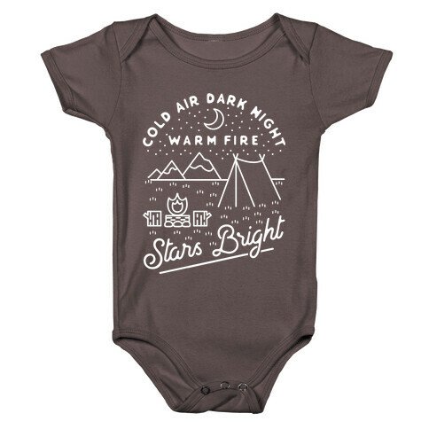 Cold Air Dark Night Warm Fire Stars Bright White Baby One-Piece