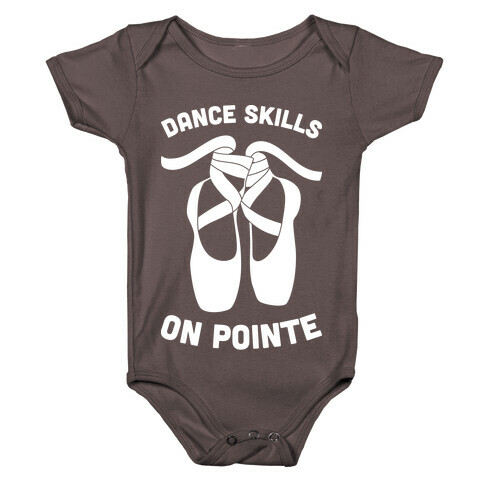 Dance Skills On Pointe (White) Baby One-Piece