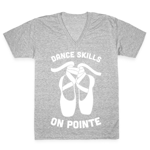 Dance Skills On Pointe (White) V-Neck Tee Shirt