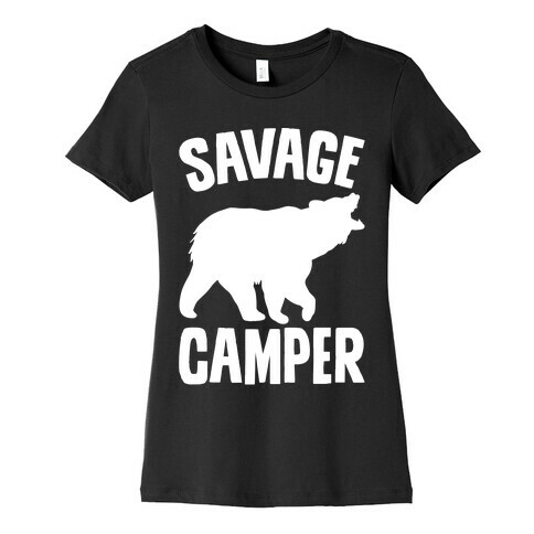 Savage Camper White Print Womens T-Shirt