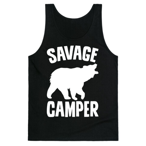 Savage Camper White Print Tank Top