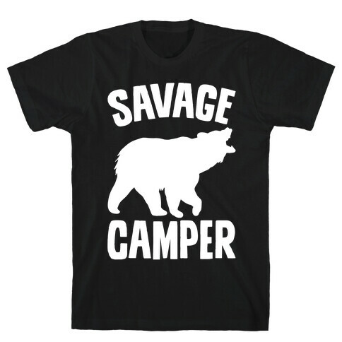 Savage Camper White Print T-Shirt