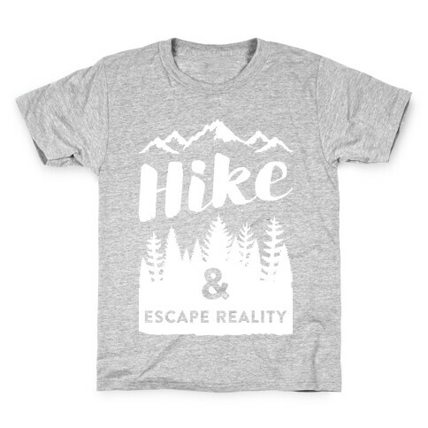 Hike & Escape Reality (White) Kids T-Shirt