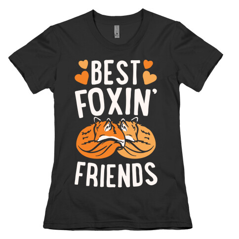 Best Foxin' Friends White Print Womens T-Shirt