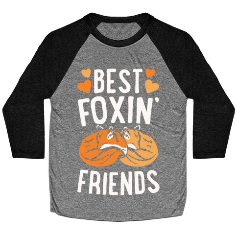 Best Foxin' Friends White Print Baseball Tee