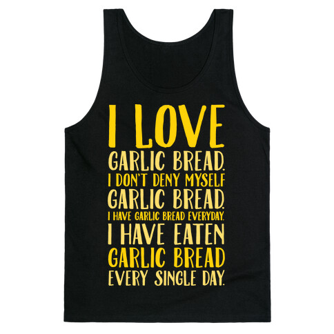 I Love Garlic Bread White Print Tank Top