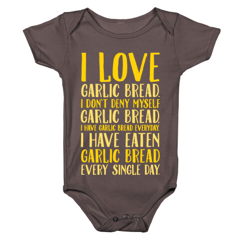 I Love Garlic Bread White Print Baby One-Piece
