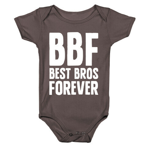 Best Bros Forever White Print Baby One-Piece