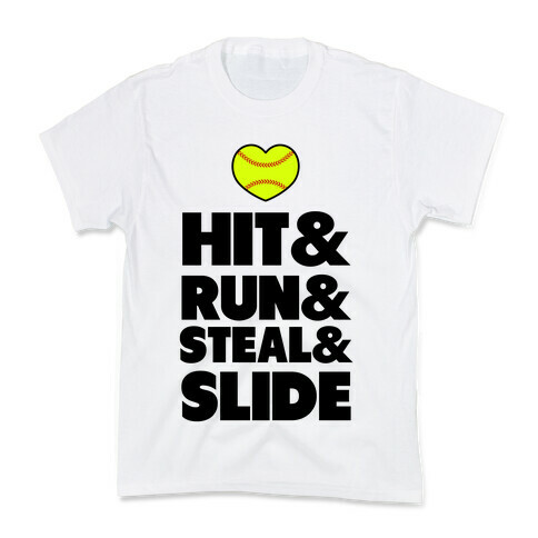 Hit & Run & Steal & Slide Kids T-Shirt