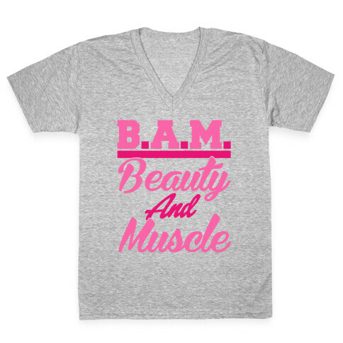 Beauty and Muscle V-Neck Tee Shirt