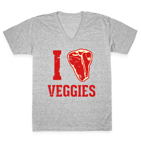 I LOVE VEGGIES V-Neck Tee Shirt