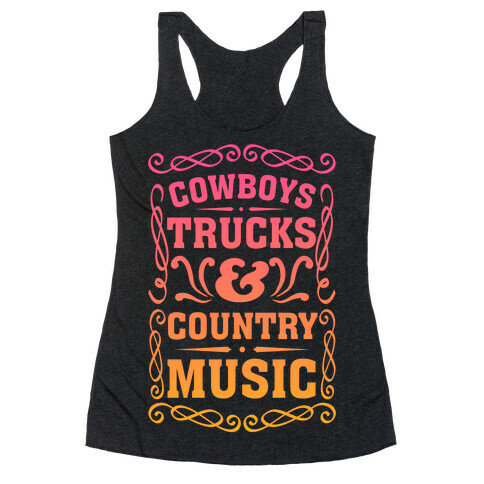 Cowboys Trucks & Country Music Racerback Tank Top