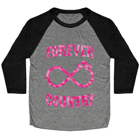 Forever Country (pink camo) Baseball Tee