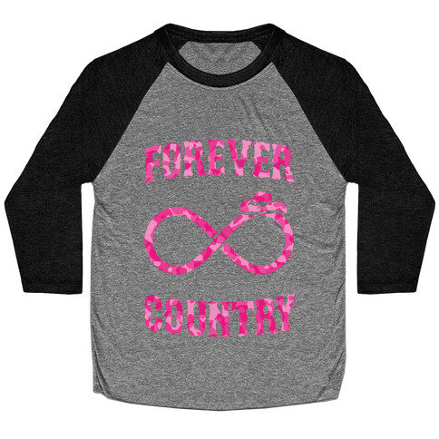 Forever Country (pink camo) Baseball Tee