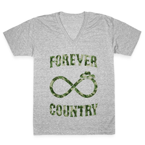 Forever Country (camo) V-Neck Tee Shirt
