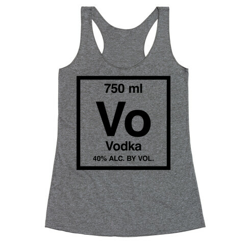 Vodka Element (Periodic Alcohol) Racerback Tank Top