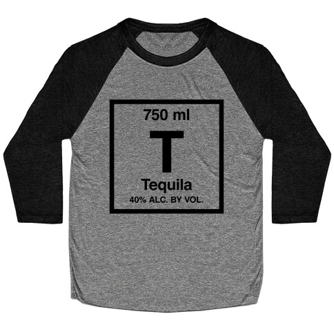 Tequila Element (Periodic Alcohol) Baseball Tee