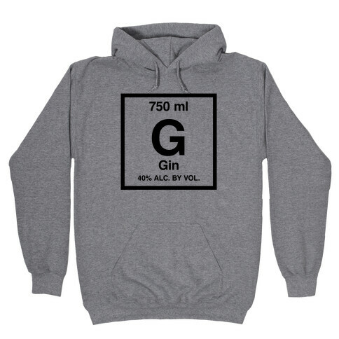 Gin Element (Periodic Alcohol) Hooded Sweatshirt